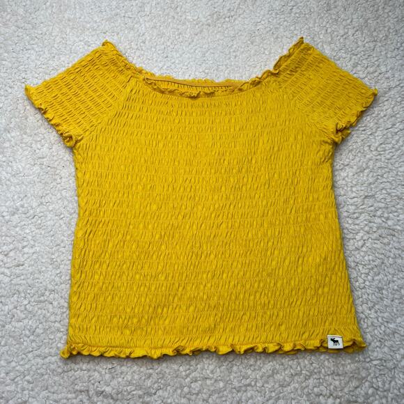 abercrombie kids Yellow Gathered Crop Top  13/14 - Picture 1 of 7